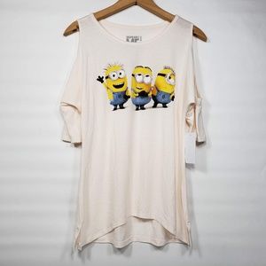 Minions Cold Shoulder T-Shirt Size Small